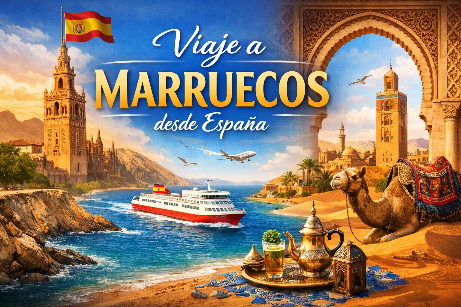 Viaje a Marruecos desde España — paisaje marroquí con arquitectura tradicional