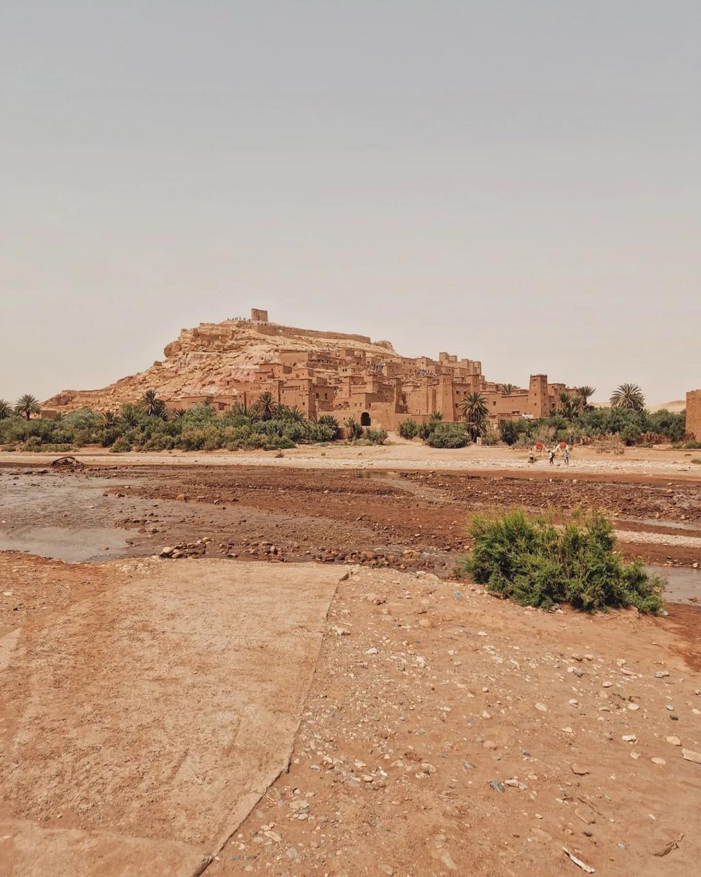 Adobe towers and walls of Ait Ben Haddou at sunrise