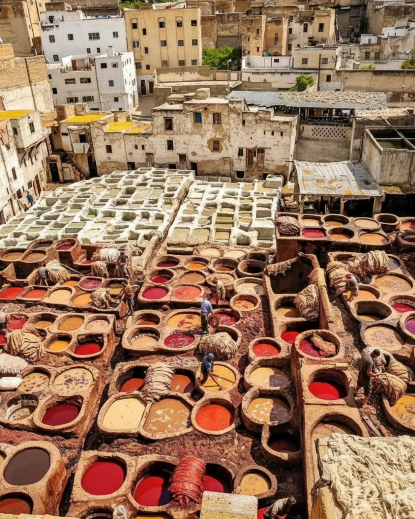 Tanneries de Fès, vue traditionnelle