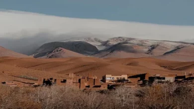 Photograph of a Moroccan landscape captured by Jimmy Kirk, showcasing vibrant colors and unique cultural elements.