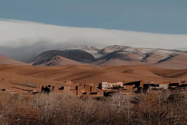 Photograph of a Moroccan landscape captured by Jimmy Kirk, showcasing vibrant colors and unique cultural elements.