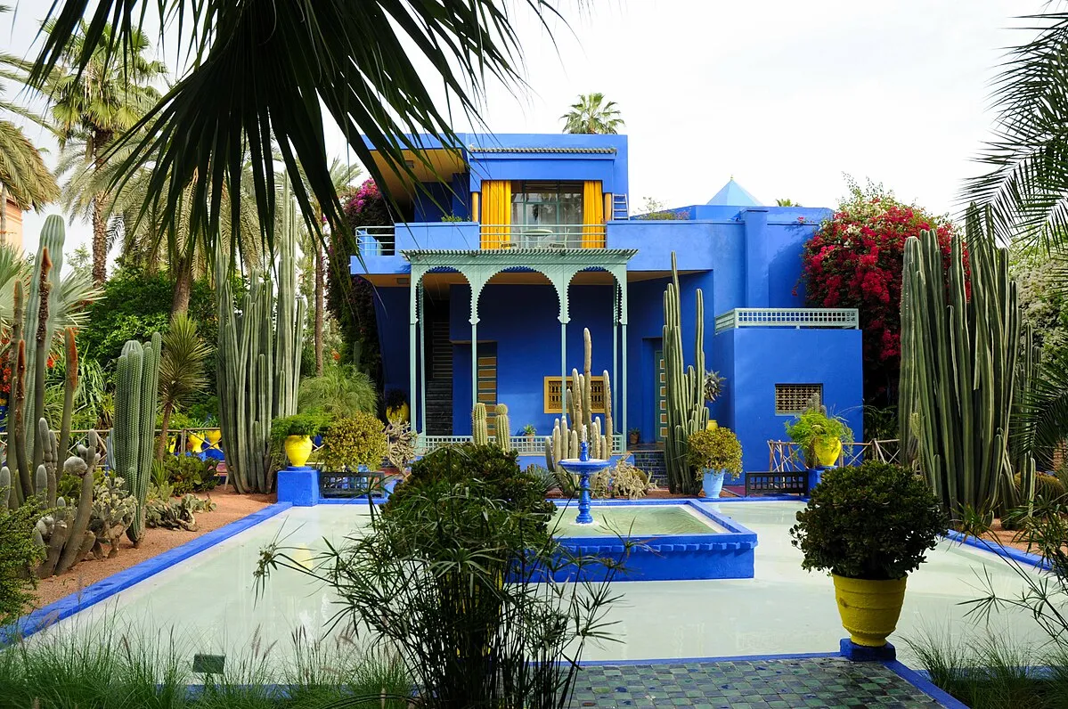 Majorelle Garden Marrakech — lush exotic plants and cobalt architecture