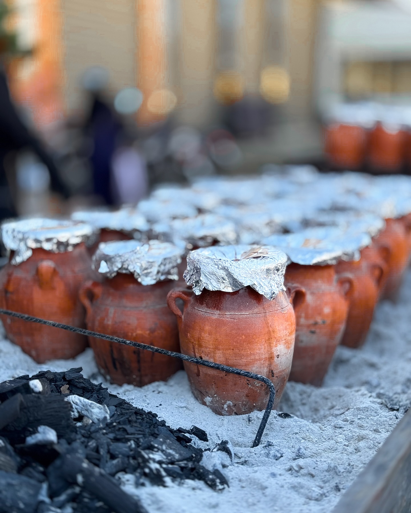 Tanjia in Marrakech — the sealed clay jar before slow-cooking in the hammam ashes
