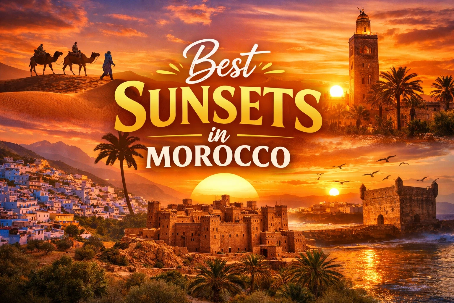 Best Sunsets in Morocco — breathtaking golden sky over Moroccan landscape