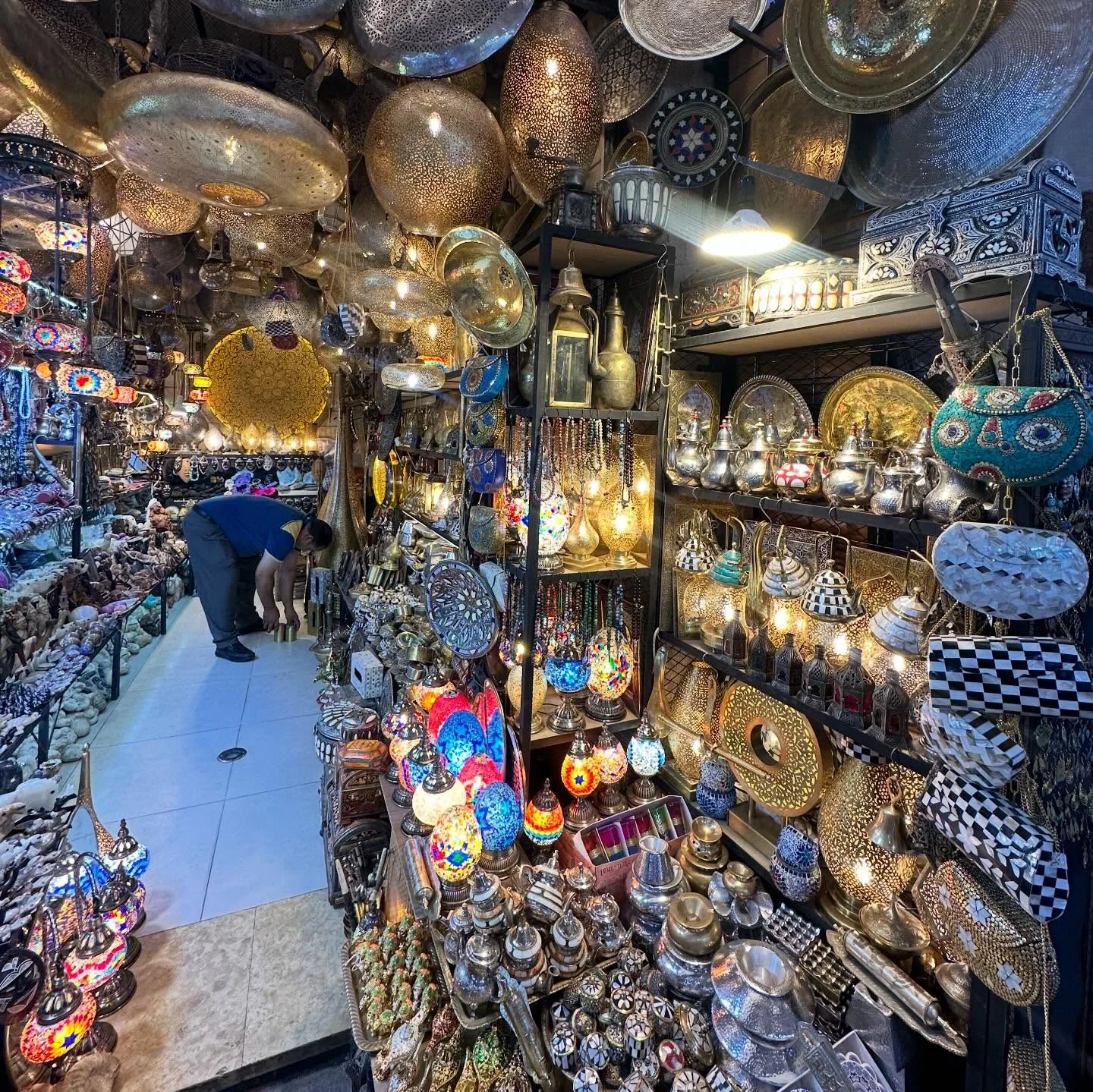 Vibrant evening scene in Marrakech with traditional decorations and local atmosphere