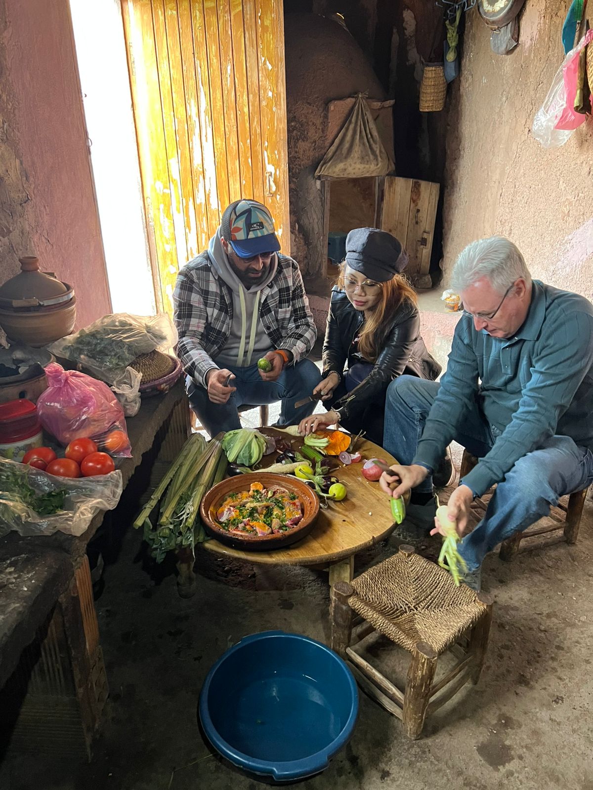 Moroccan street food couscous and pastilla dishes at a Marrakech restaurant