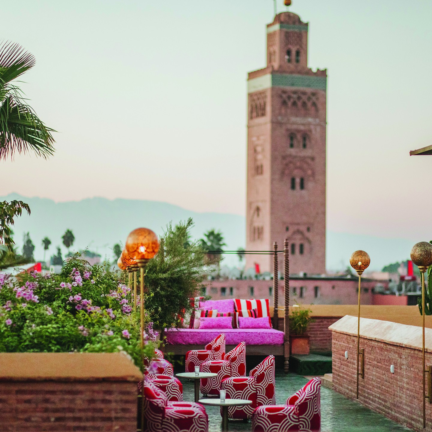 El Fenn Marrakech sophisticated rooftop bar and terrace with city views