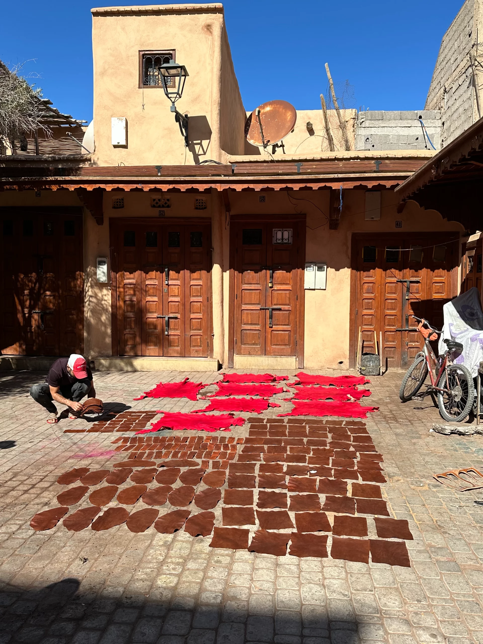 Traditional Moroccan leather goods collection