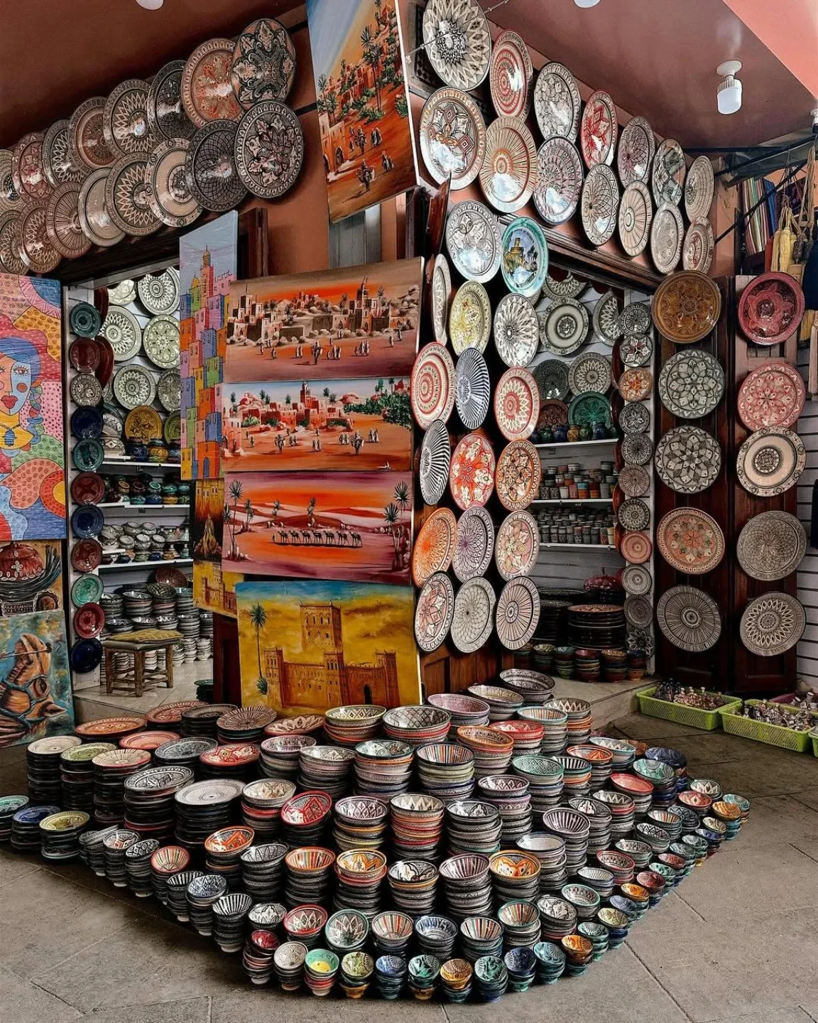 Colorful Moroccan ceramic tagines