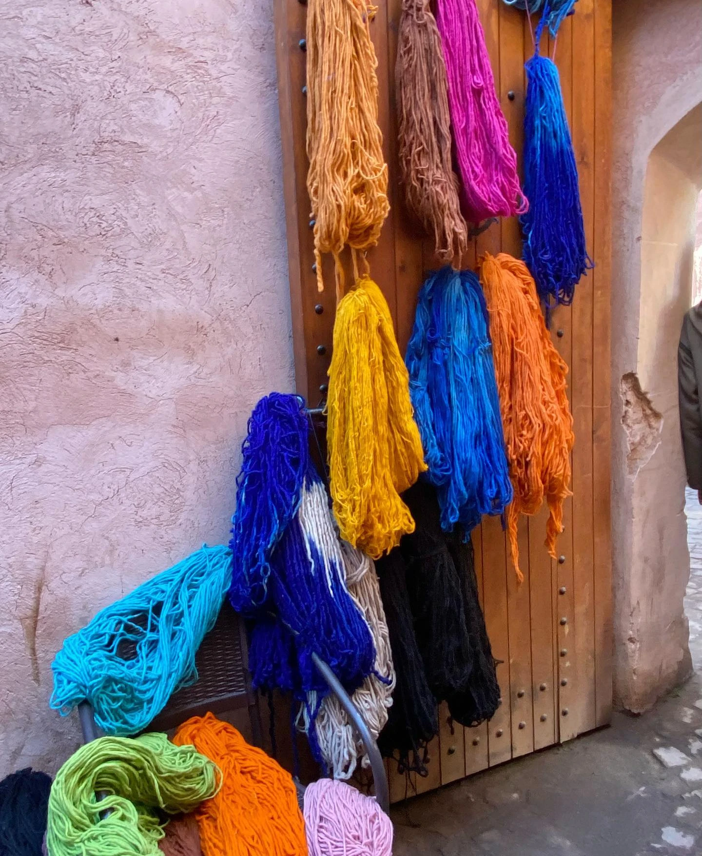 Dyers' Souk in Marrakech - Colorful wool hanging to dry