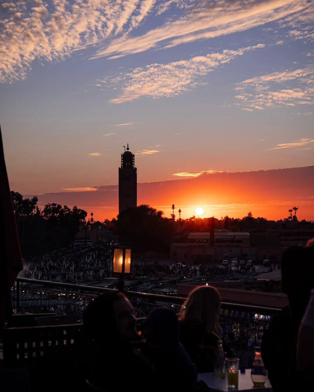 Golden sunset over Marrakech rooftops in autumn