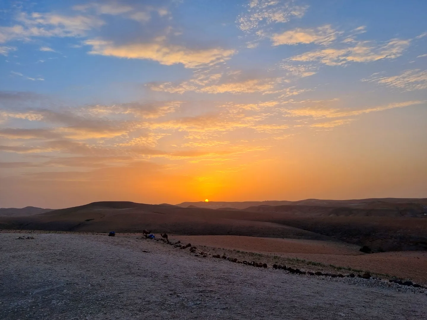 Agafay Desert sunset view Morocco