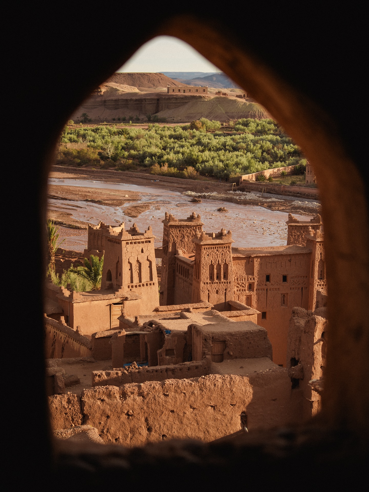 Aït Ben Haddou kasbah sunset Morocco wide view