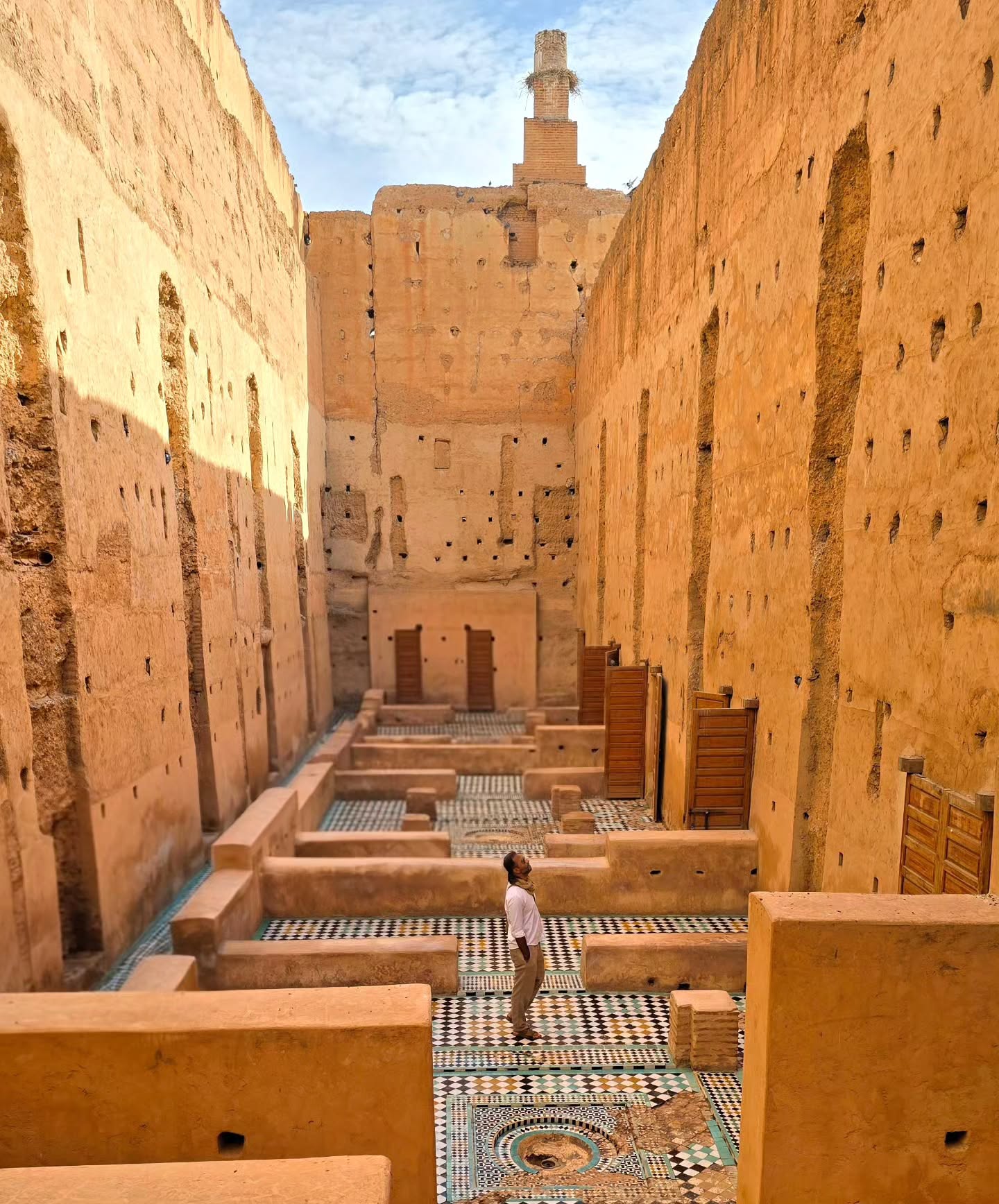 Ruins and sunken gardens of El Badii Palace in Marrakech