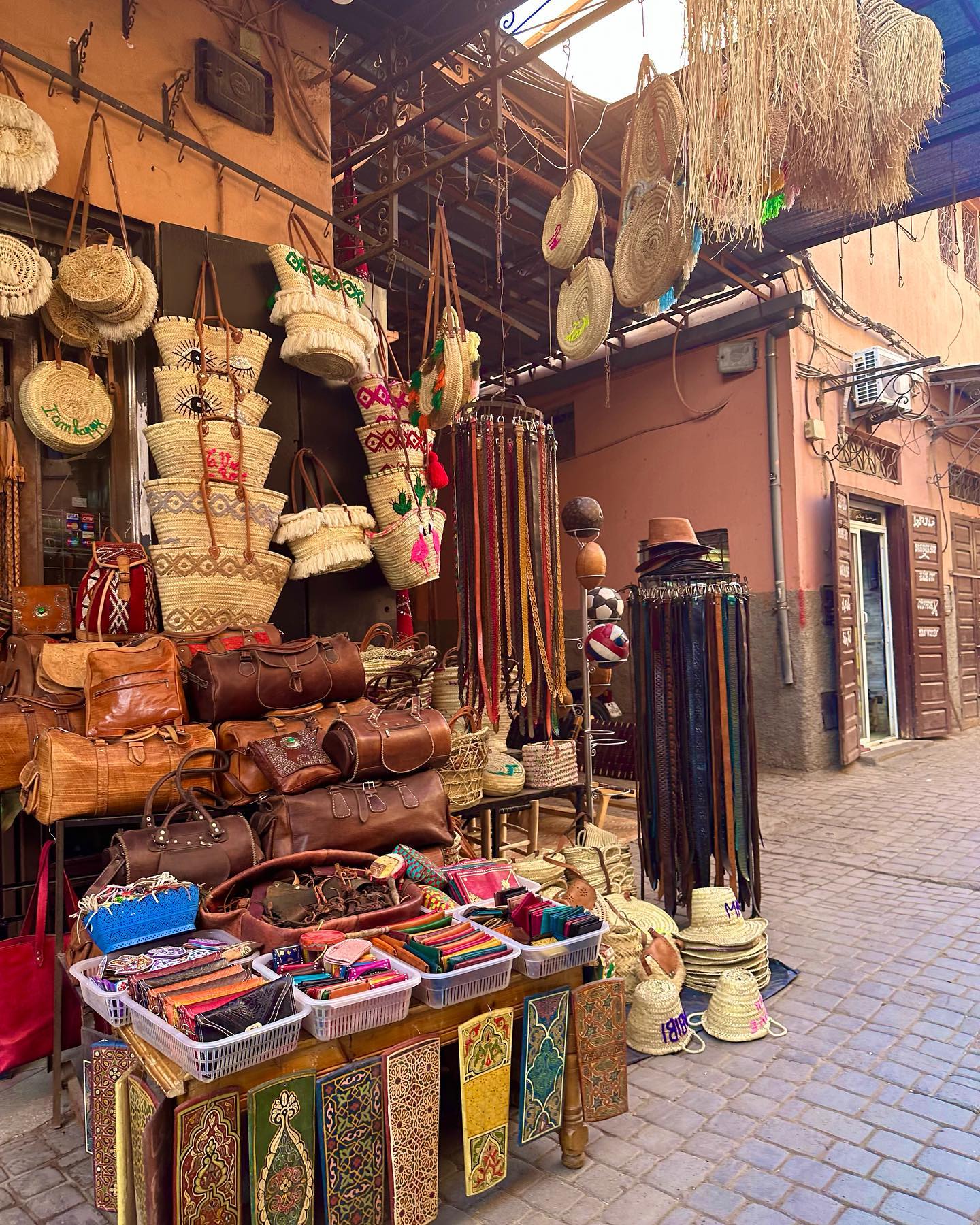 Leather goods and bags in Souk Cherratine Marrkech
