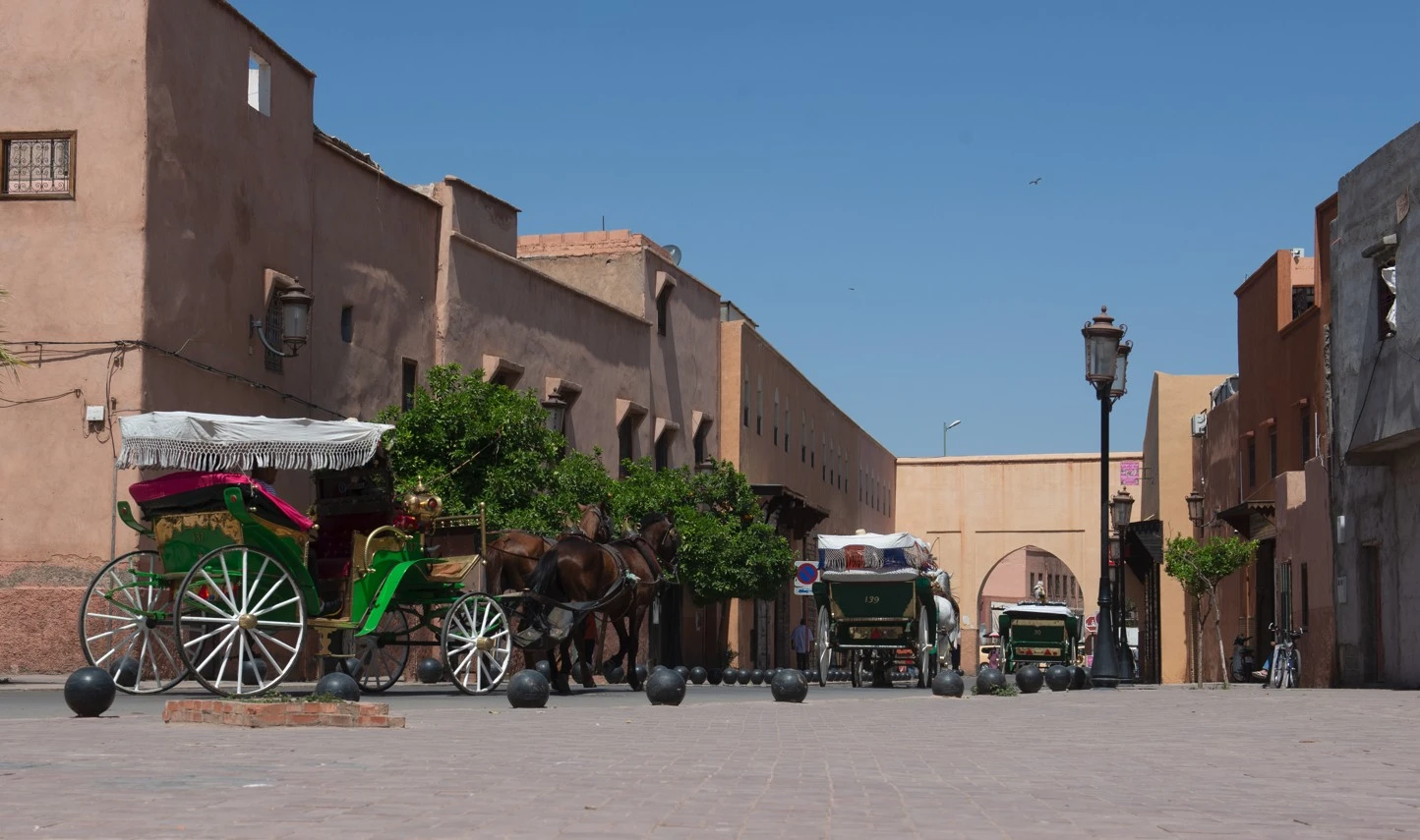 Peaceful residential medina streets in Marrakech