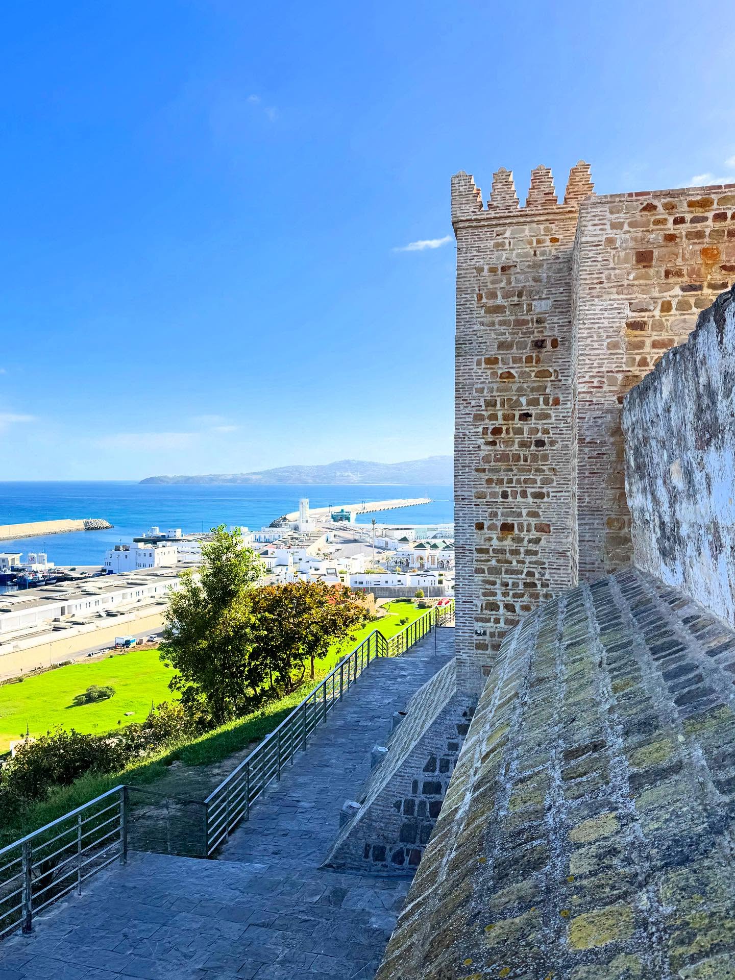 Panoramic view of Tangier Morocco city and the Strait of Gibraltar