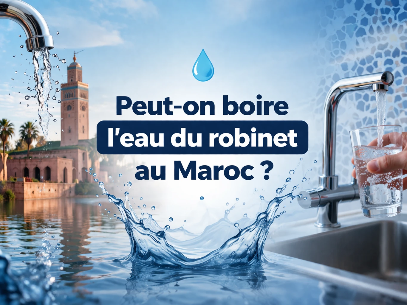 Fontaine de médina au Maroc — sécurité de l'eau du robinet pour les touristes