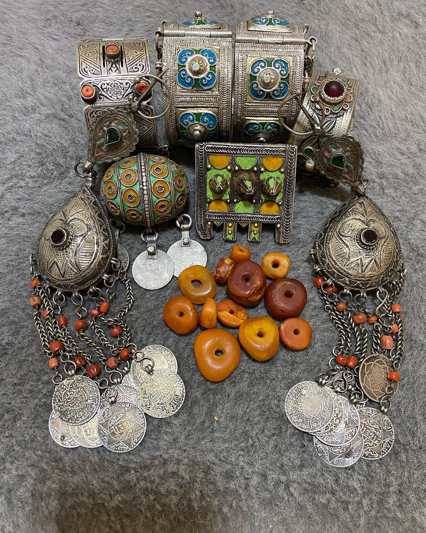 Moroccan Amazigh silver Berber jewelry collection