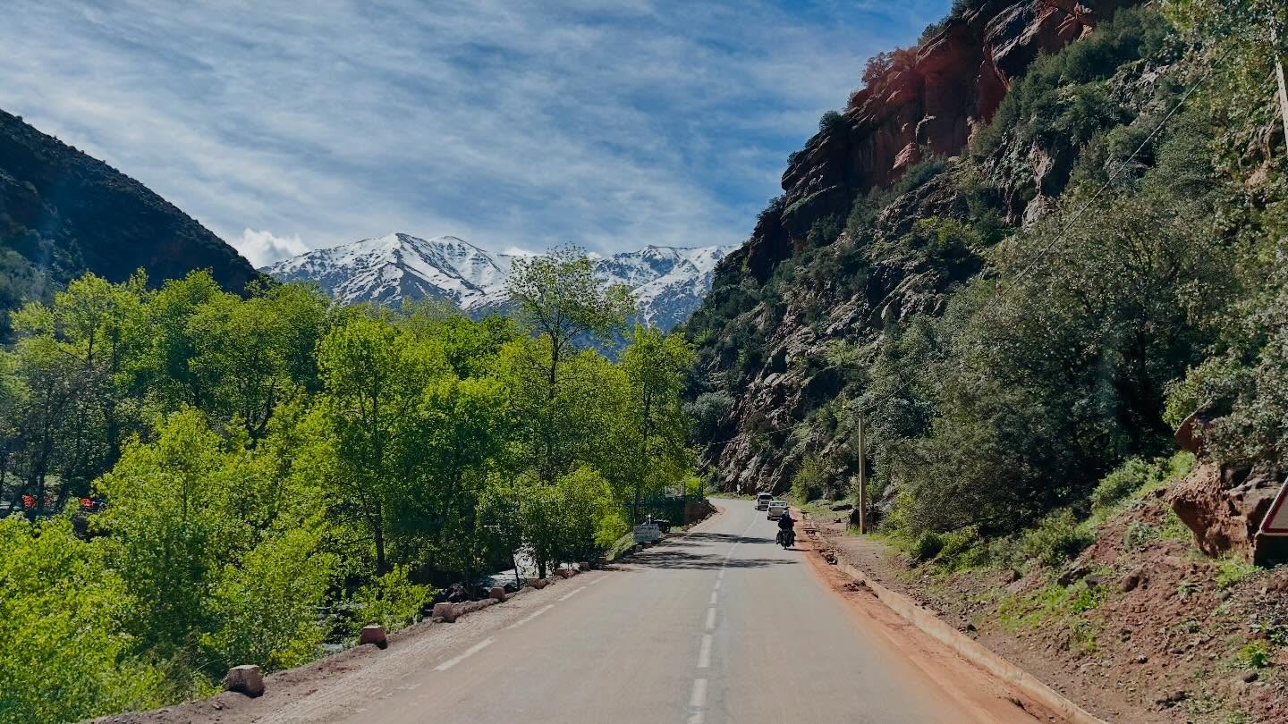 Quiet mountain valley trail near Marrakech Morocco