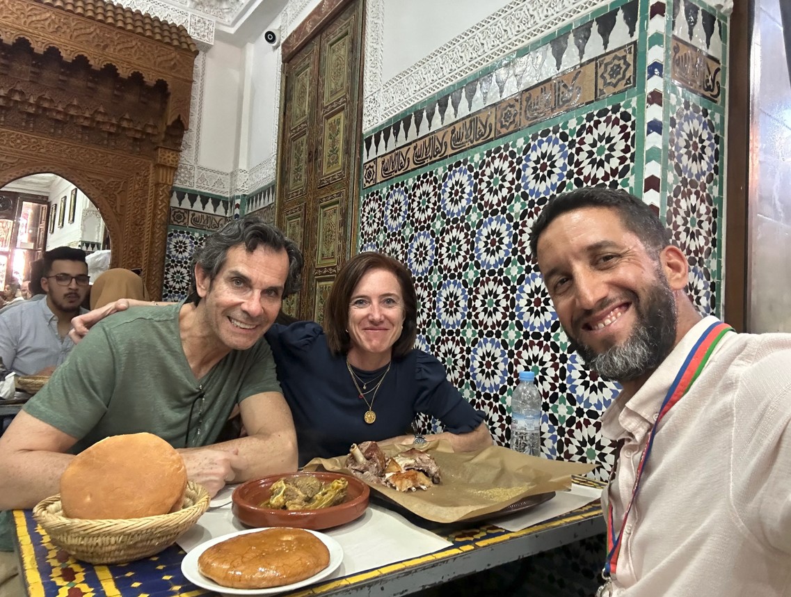 Couple dining together in Morocco — traditional Moroccan cuisine