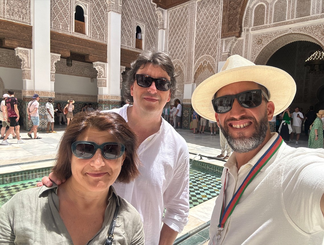 Couple visiting the Medersa Ben Youssef in Marrakech