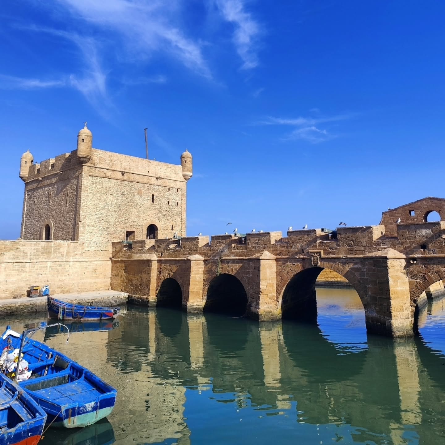 Essaouira blue fishing boats and Atlantic ramparts