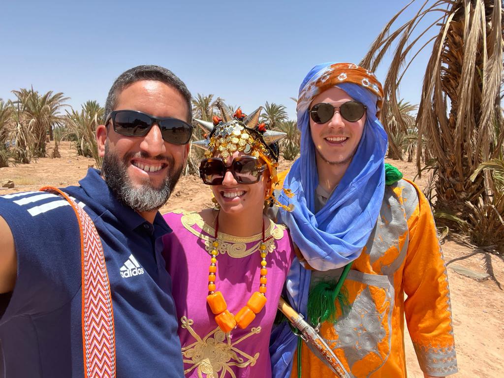 Is Morocco romantic for honeymoon — couple in a Moroccan riad