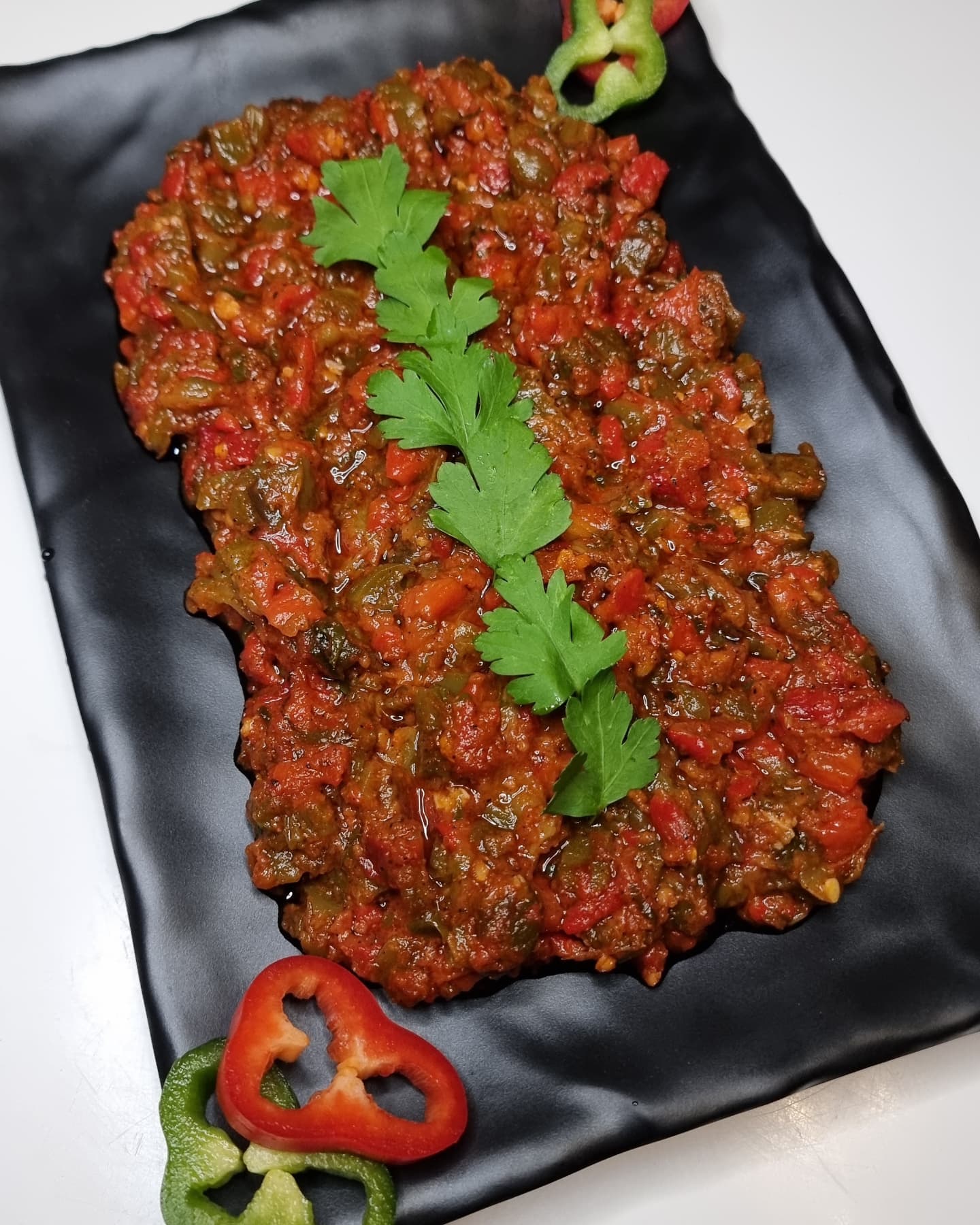 Taktouka — Moroccan roasted pepper and tomato salad