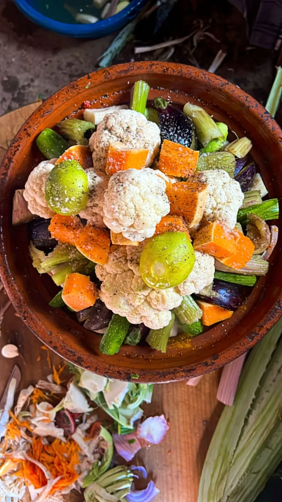 Vegetable tagine with chickpeas, olives and preserved lemon in Morocco