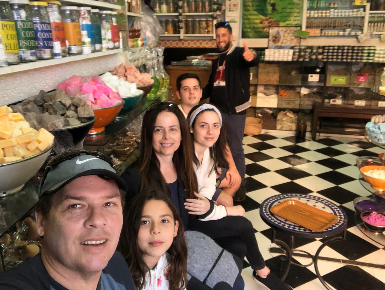 Happy family enjoying a tour in Morocco, exploring together in the sunshine