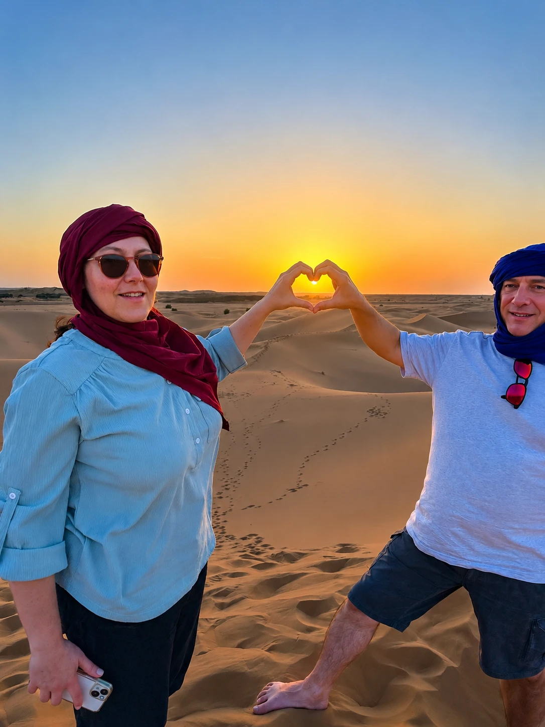 Honeymoon in Morocco — romantic desert sunset