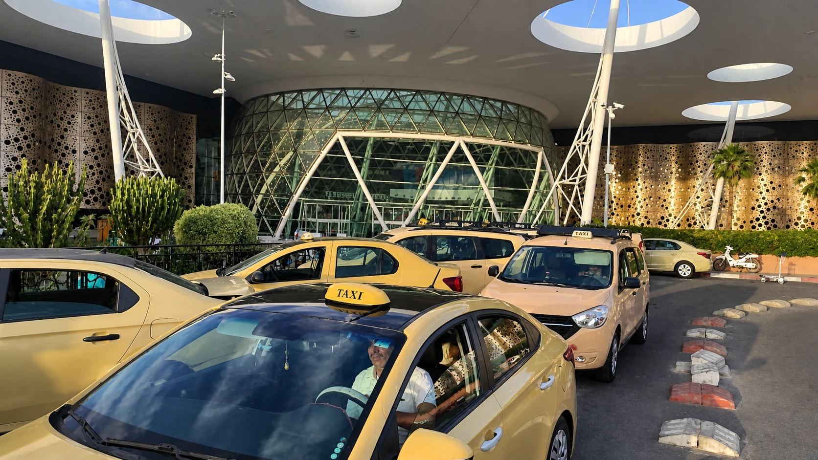 Marrakech Menara Airport taxi rank outside arrivals