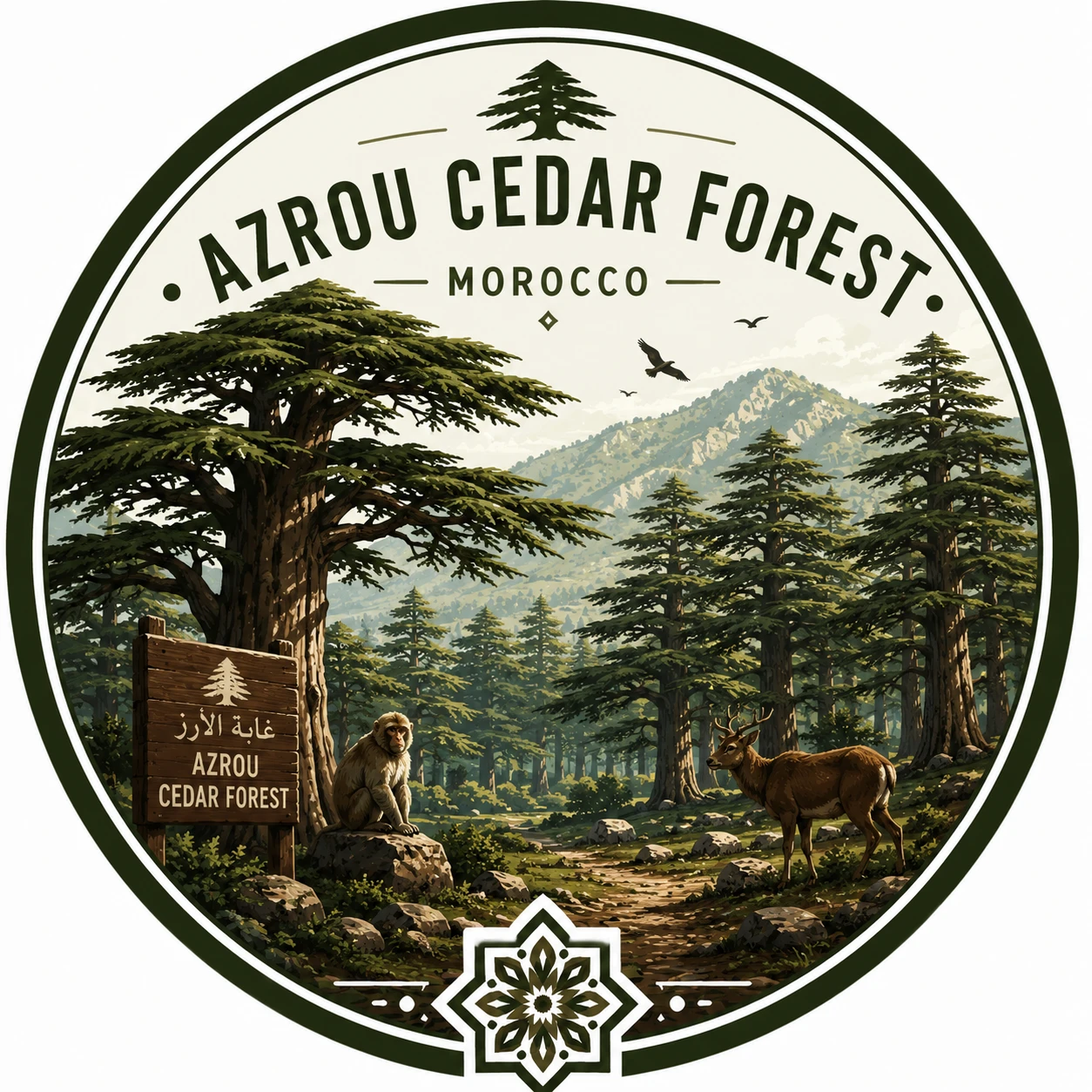 Azrou cedar forest Middle Atlas Morocco Barbary macaques