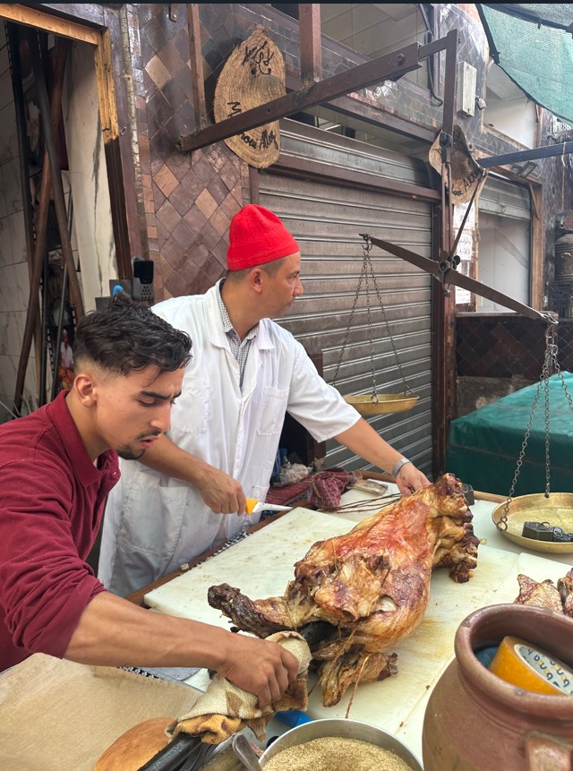 Slow-roasted lamb Mechoui at Chez Lamine Hadj Mustapha