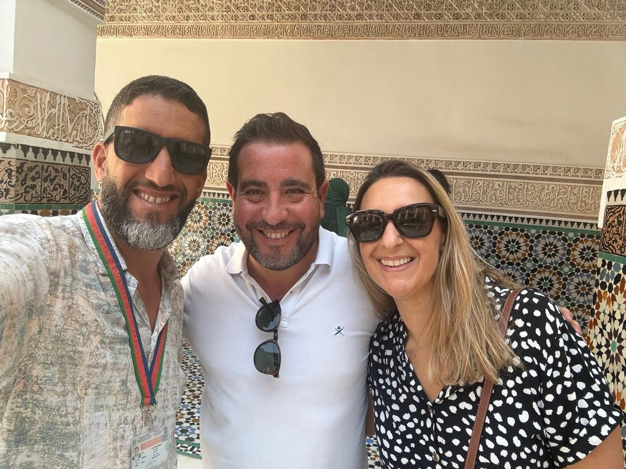 Visitors enjoying mechoui at Chez Lamine with local guide