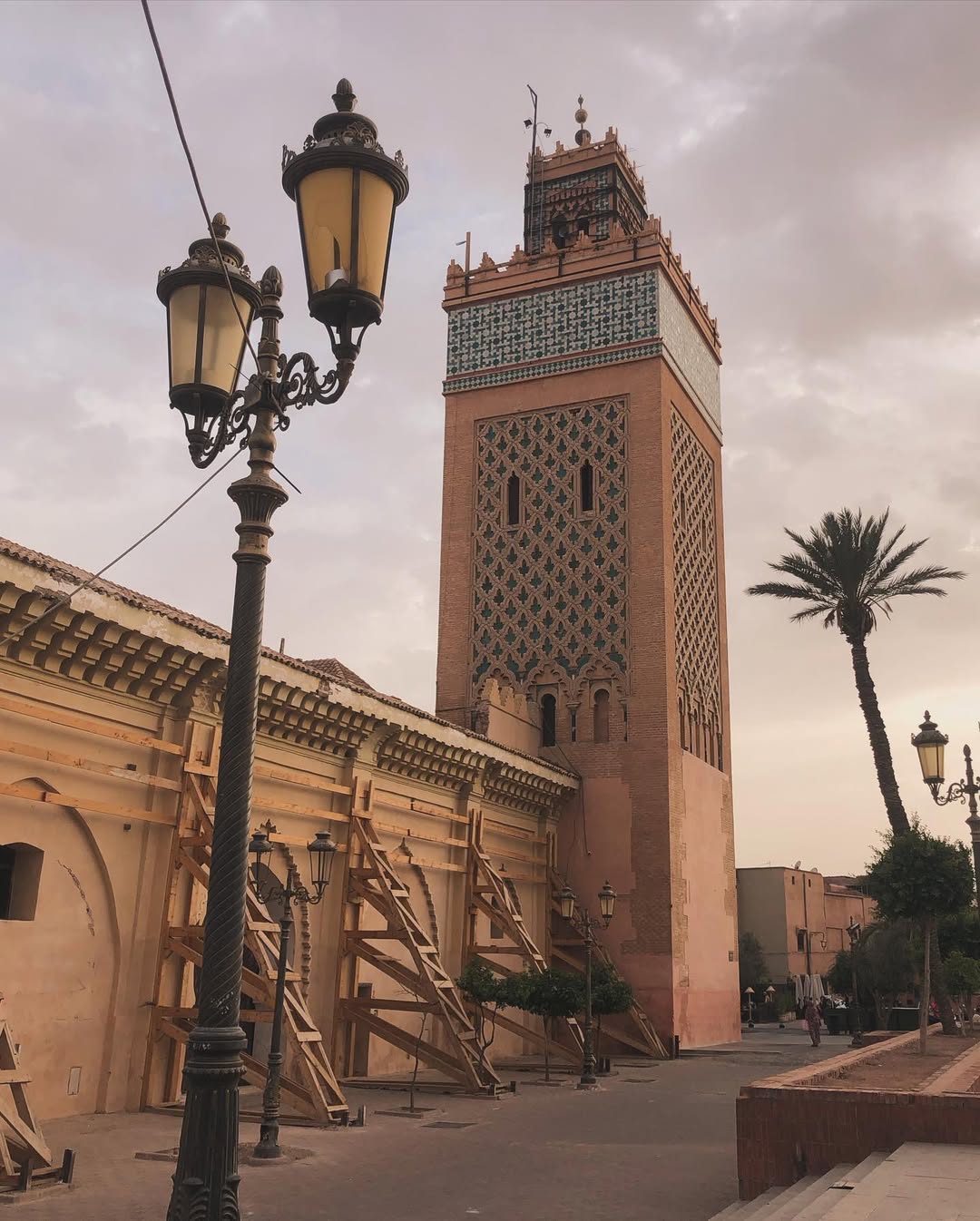Moulay El Yazid Mosque Marrakech during current restoration works