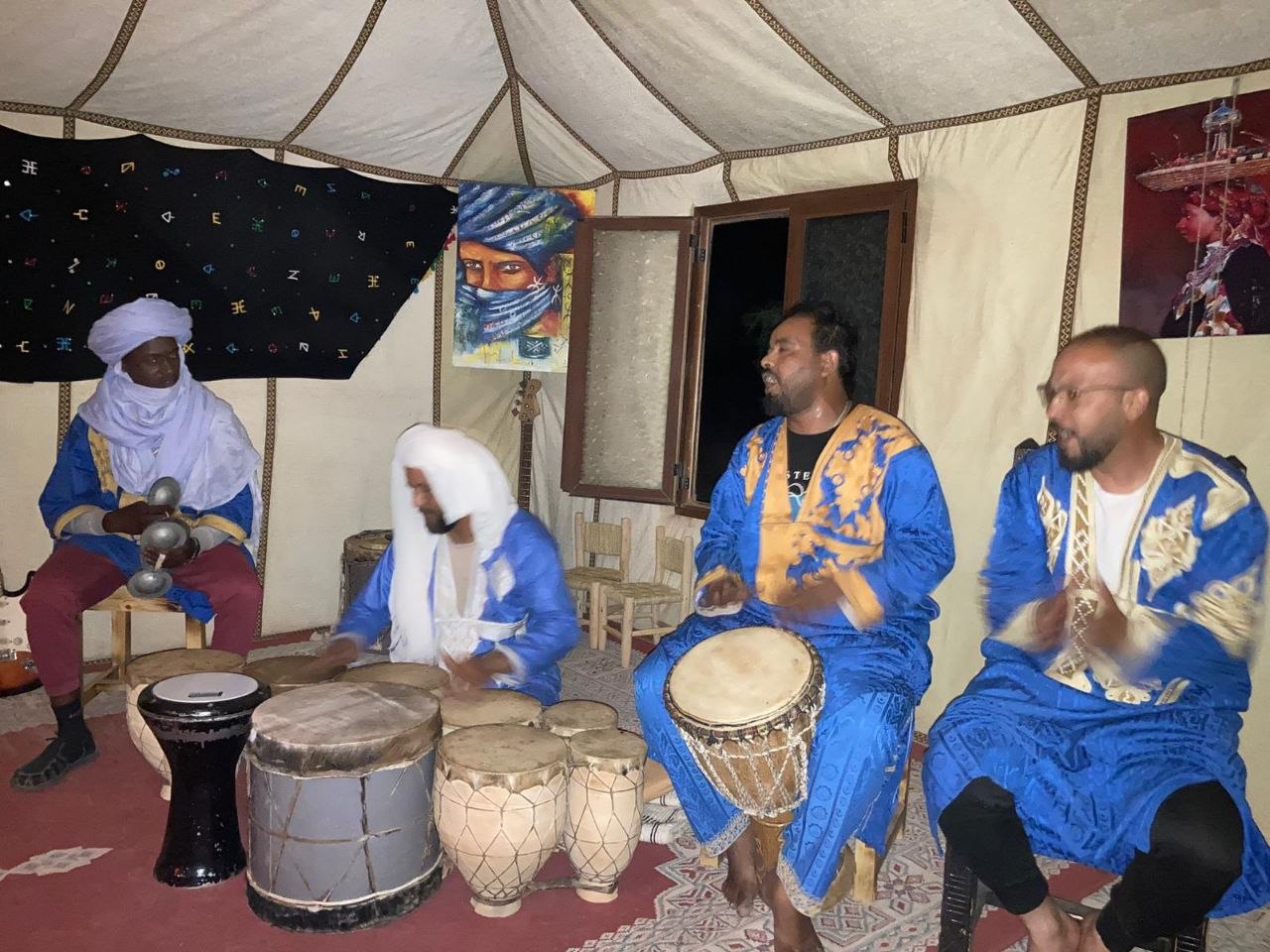 Traditional instruments at the Sahara desert camp