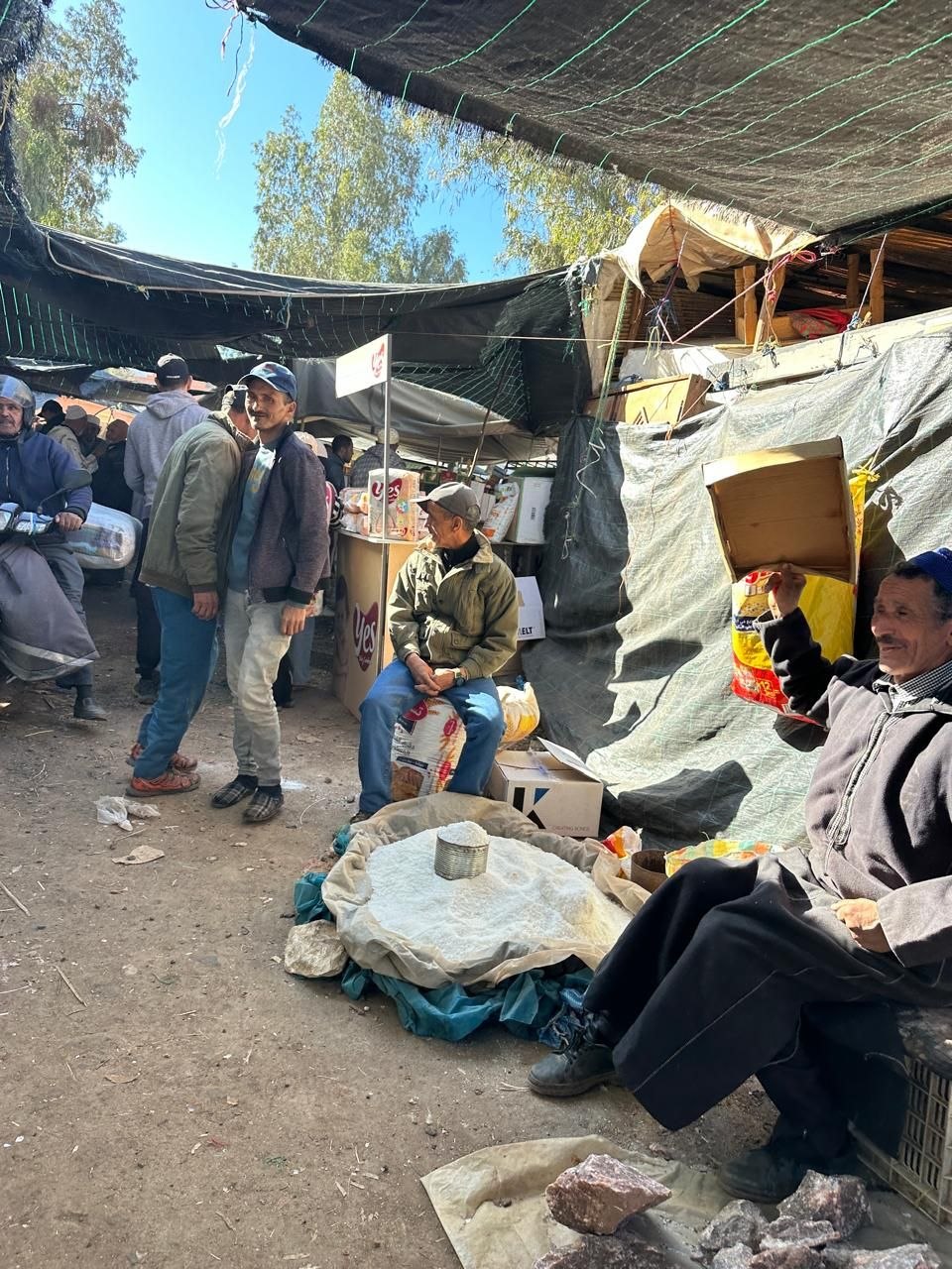 Local produce vendors at the Asni Saturday market