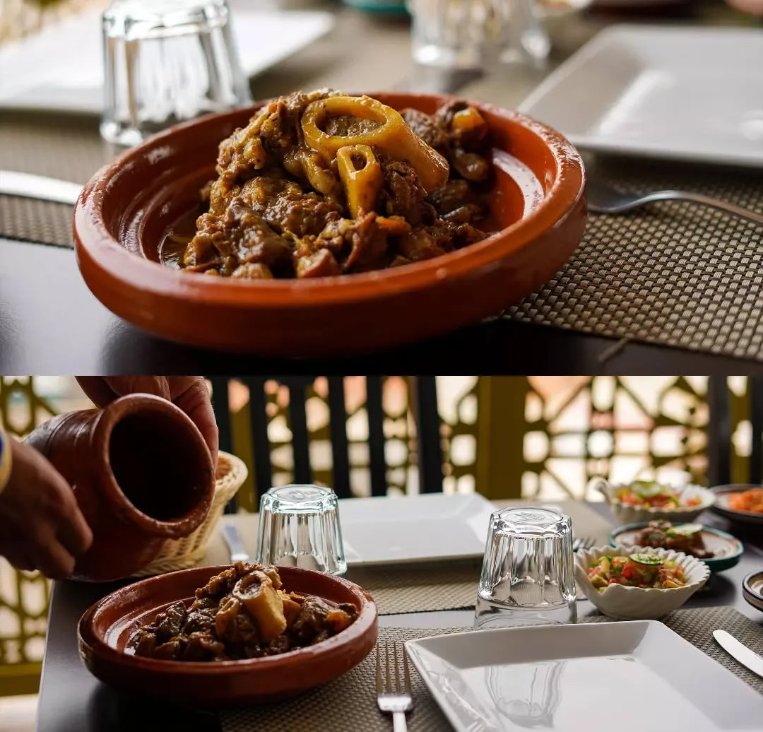 Beautifully presented dish at Mythe Restaurant Marrakech