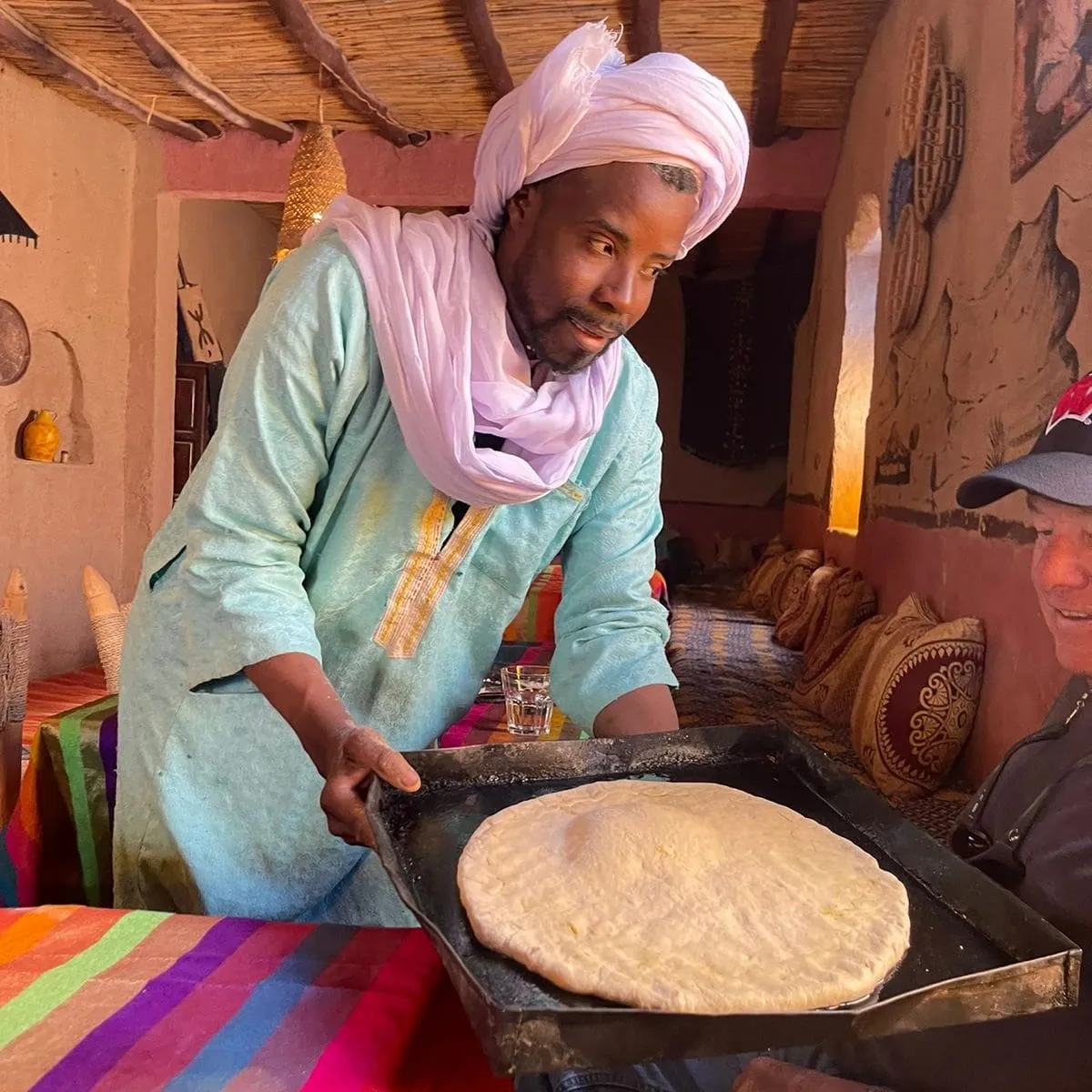 Madfouna Berber Pizza before cooking offered to tourists Morocco