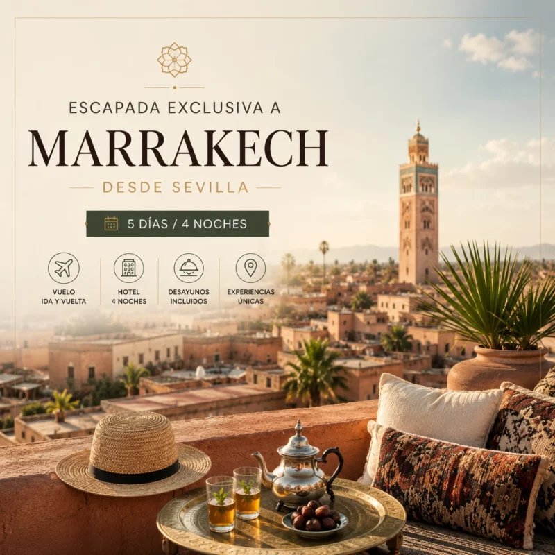 Escapada Exclusiva a Marrakech desde Sevilla (5 Días y 4 Noches)