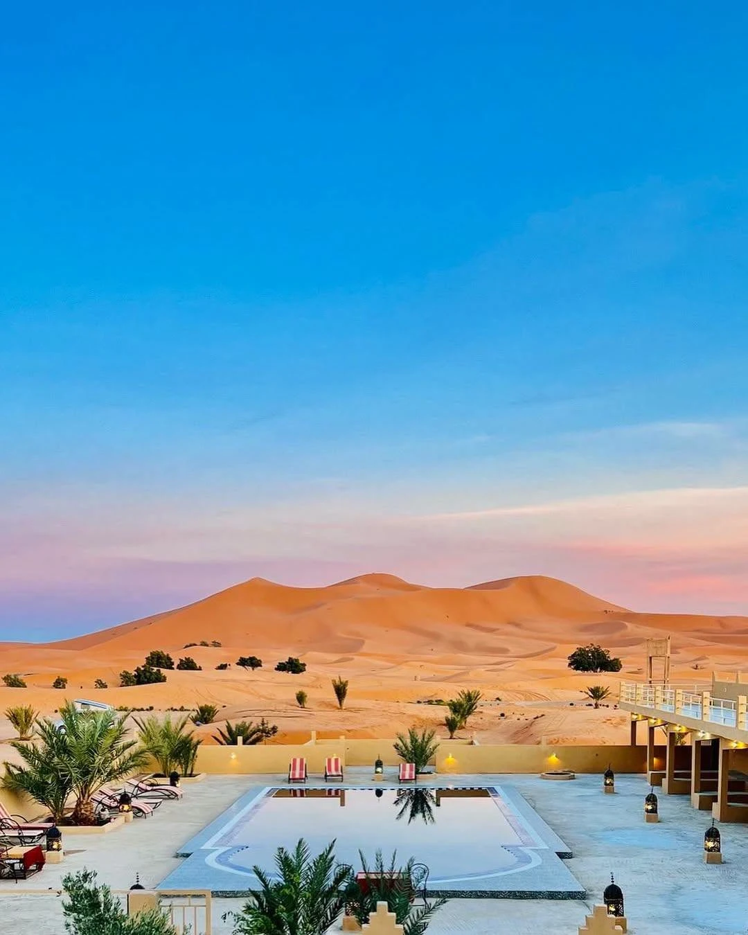 Dunes of the Moroccan Sahara in late afternoon light